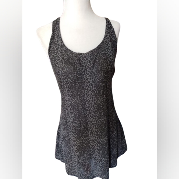 Avia Women's Black Leopard Print W/Pink RacerbackTank Top, XL - Picture 2 of 6